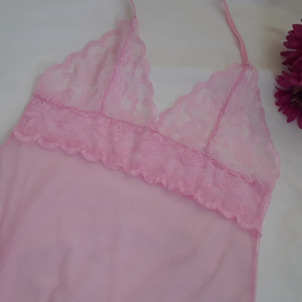 Sheer Mesh and Lace Chemise